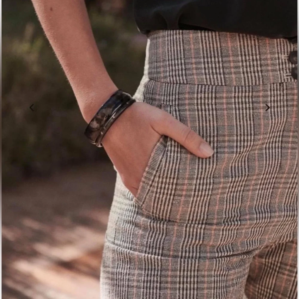 Sezane Marty Gray Plaid Trousers - Picture 3 of 9